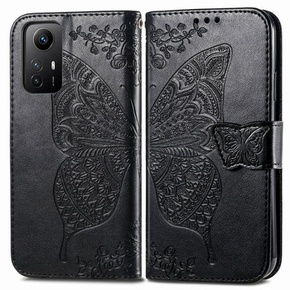 Butterfly Love Flower Embossed Leather Phone Case, For Xiaomi Redmi Note 12S
