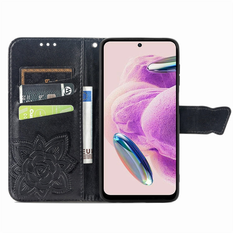 Butterfly Love Flower Embossed Leather Phone Case, For Xiaomi Redmi Note 12S