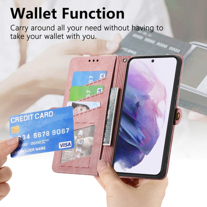 Geometric Zipper Wallet Side Buckle Leather Phone Case, For Samsung Galaxy S22 5G, For Samsung Galaxy A13 5G, For Samsung Galaxy A41, For Samsung Galaxy A22 4G