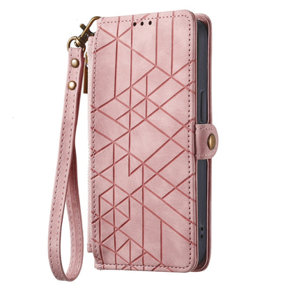 Geometric Zipper Wallet Side Buckle Leather Phone Case, For Samsung Galaxy S21 Ultra 5G, For Samsung Galaxy A12, For Samsung Galaxy A42 5G, For Samsung Galaxy Note20 Ultra