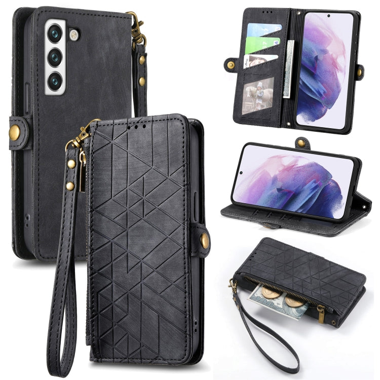 Geometric Zipper Wallet Side Buckle Leather Phone Case, For Samsung Galaxy A22 5G, For Samsung Galaxy S21 FE 5G, For Samsung Galaxy A32 4G, For Samsung Galaxy A72