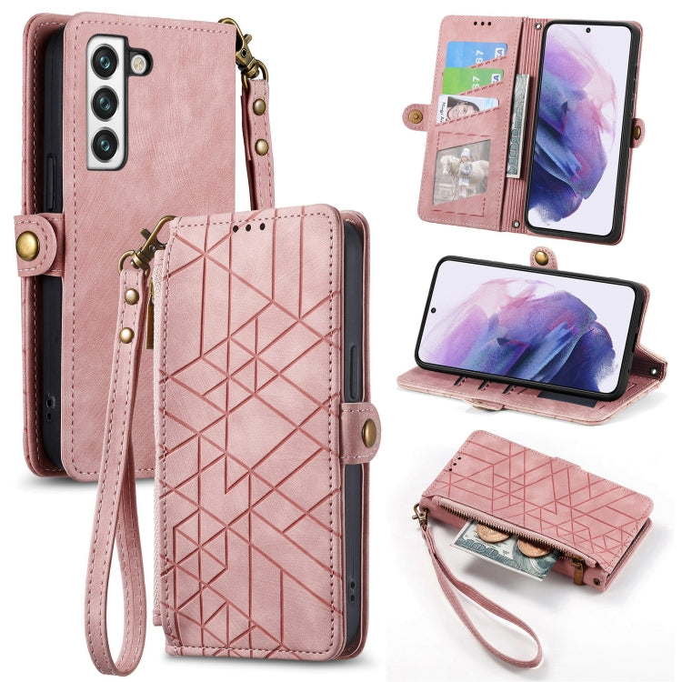 Geometric Zipper Wallet Side Buckle Leather Phone Case, For Samsung Galaxy S20+, For Samsung Galaxy A31, For Samsung Galaxy A11, For Samsung Galaxy S20