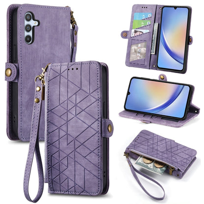 Geometric Zipper Wallet Side Buckle Leather Phone Case, For Samsung Galaxy A71, For Samsung Galaxy A51, For Samsung Galaxy A70S, For Samsung Galaxy A50