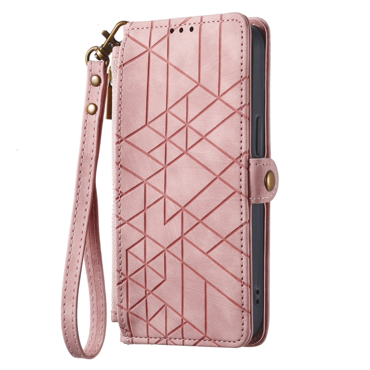 Geometric Zipper Wallet Side Buckle Leather Phone Case, For Samsung Galaxy A52 5G, For Samsung Galaxy A32 5G, For Samsung Galaxy S21 5G, For Samsung Galaxy S21+ 5G