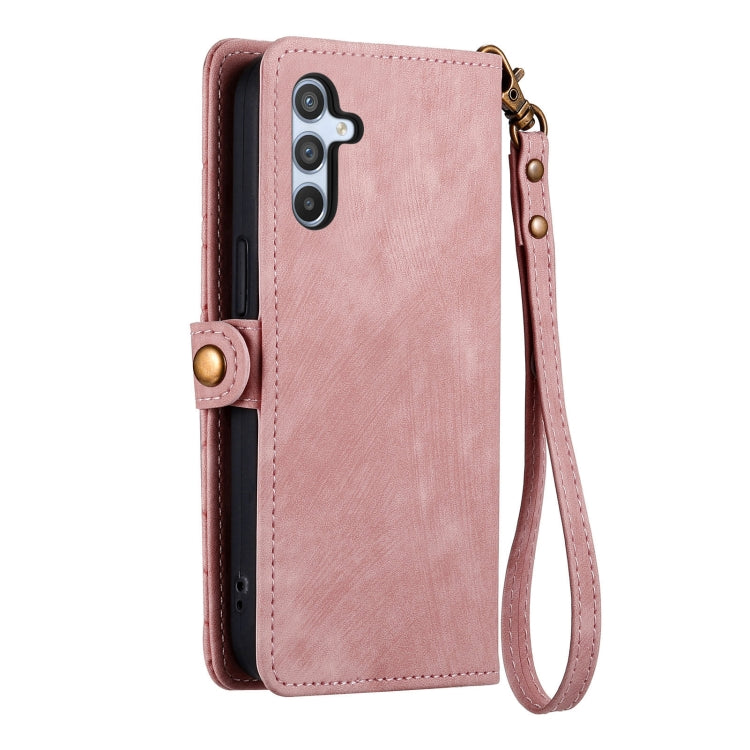Geometric Zipper Wallet Side Buckle Leather Phone Case, For Samsung Galaxy A72, For Samsung Galaxy A52 5G, For Samsung Galaxy A32 5G, For Samsung Galaxy S21 5G