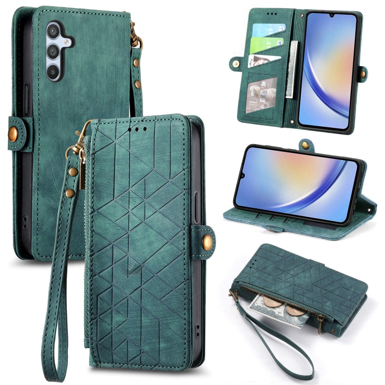 Geometric Zipper Wallet Side Buckle Leather Phone Case, For Samsung Galaxy S23 5G, For Samsung Galaxy A14 5G, For Samsung Galaxy S20 FE, For Samsung Galaxy M33