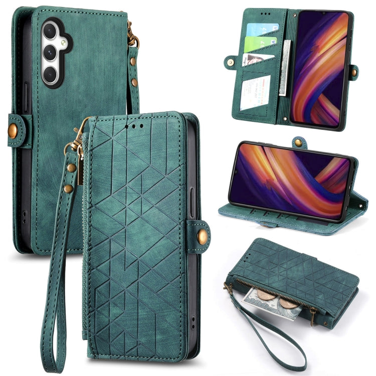 Geometric Zipper Wallet Side Buckle Leather Phone Case, Samsung Galaxy A05s, For Samsung Galaxy A25 5G, For Samsung Galaxy S23 FE 5G, For Samsung Galaxy A24 4G
