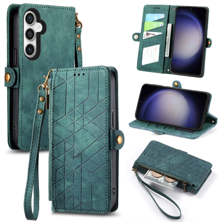 Geometric Zipper Wallet Side Buckle Leather Phone Case, Samsung Galaxy A05s, For Samsung Galaxy A25 5G, For Samsung Galaxy S23 FE 5G, For Samsung Galaxy A24 4G