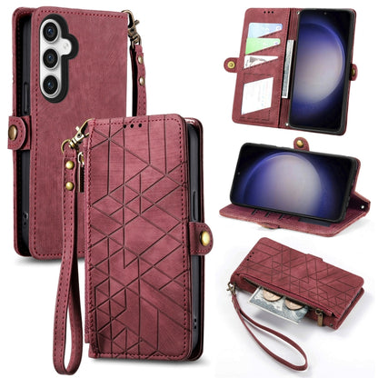 Geometric Zipper Wallet Side Buckle Leather Phone Case, Samsung Galaxy A05s, For Samsung Galaxy A25 5G, For Samsung Galaxy S23 FE 5G, For Samsung Galaxy A24 4G