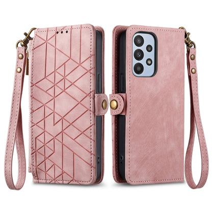 Geometric Zipper Wallet Side Buckle Leather Phone Case, For Samsung Galaxy A23 5G, For Samsung Galaxy A14 4G, For Samsung Galaxy A24 5G, For Samsung Galaxy A34 5G