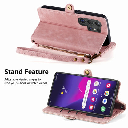 Geometric Zipper Wallet Side Buckle Leather Phone Case, For Samsung Galaxy S24 Ultra 5G, For Samsung Galaxy S24+ 5G, For Samsung Galaxy S24 5G, For Samsung Galaxy A05
