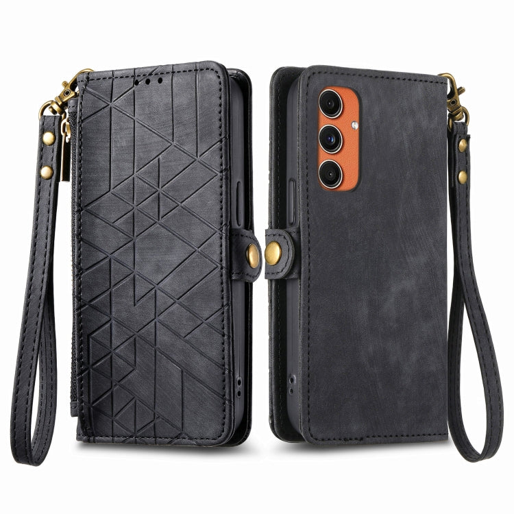 Geometric Zipper Wallet Side Buckle Leather Phone Case, For Samsung Galaxy S25 Ultra 5G, For Samsung Galaxy C55, For Samsung Galaxy M55, For Samsung Galaxy A55 5G