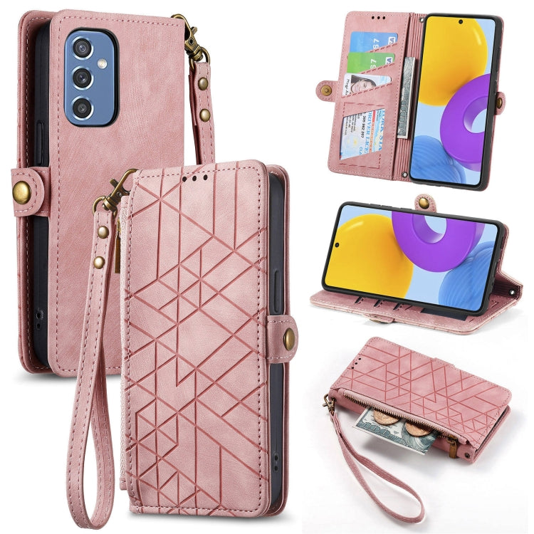 Geometric Zipper Wallet Side Buckle Leather Phone Case, For Samsung Galaxy A13 4G, For Samsung Galaxy M52 5G, For Samsung Galaxy S22 Ultra 5G, For Samsung Galaxy S22+ 5G