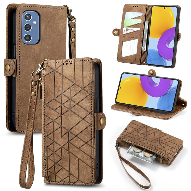 Geometric Zipper Wallet Side Buckle Leather Phone Case, For Samsung Galaxy A13 4G, For Samsung Galaxy M52 5G, For Samsung Galaxy S22 Ultra 5G, For Samsung Galaxy S22+ 5G
