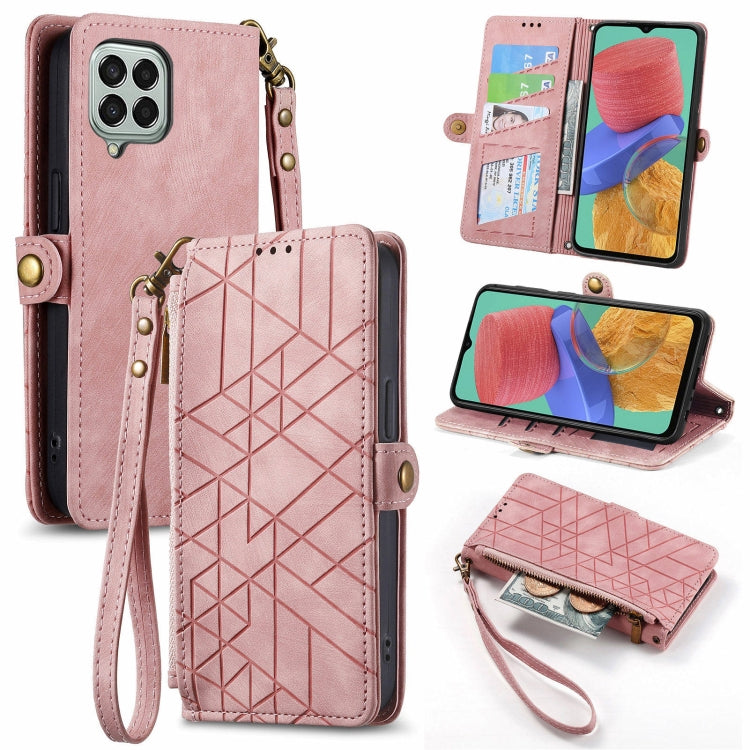 Geometric Zipper Wallet Side Buckle Leather Phone Case, For Samsung Galaxy S23 5G, For Samsung Galaxy A14 5G, For Samsung Galaxy S20 FE, For Samsung Galaxy M33