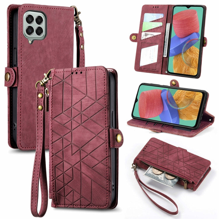 Geometric Zipper Wallet Side Buckle Leather Phone Case, For Samsung Galaxy S23 5G, For Samsung Galaxy A14 5G, For Samsung Galaxy S20 FE, For Samsung Galaxy M33