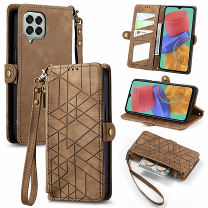 Geometric Zipper Wallet Side Buckle Leather Phone Case, For Samsung Galaxy S23 5G, For Samsung Galaxy A14 5G, For Samsung Galaxy S20 FE, For Samsung Galaxy M33