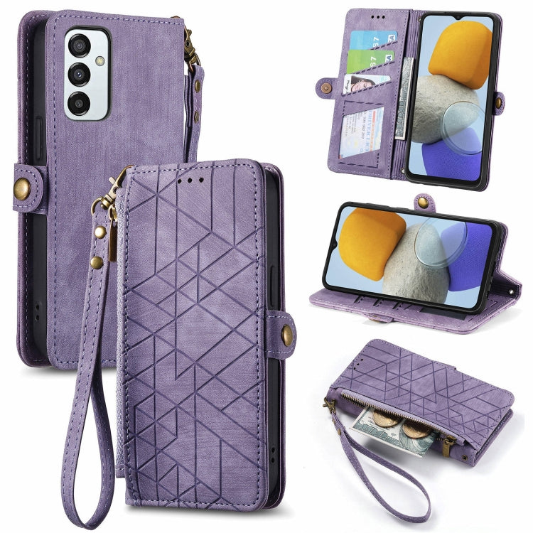 Geometric Zipper Wallet Side Buckle Leather Phone Case, For Samsung Galaxy A14 5G, For Samsung Galaxy S20 FE, For Samsung Galaxy M33, For Samsung Galaxy M23