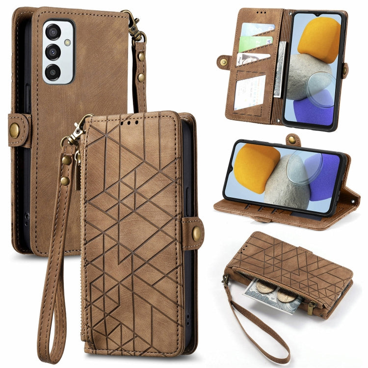 Geometric Zipper Wallet Side Buckle Leather Phone Case, For Samsung Galaxy A14 5G, For Samsung Galaxy S20 FE, For Samsung Galaxy M33, For Samsung Galaxy M23