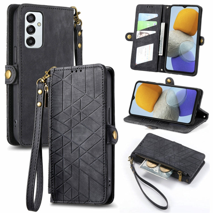 Geometric Zipper Wallet Side Buckle Leather Phone Case, For Samsung Galaxy A14 5G, For Samsung Galaxy S20 FE, For Samsung Galaxy M33, For Samsung Galaxy M23