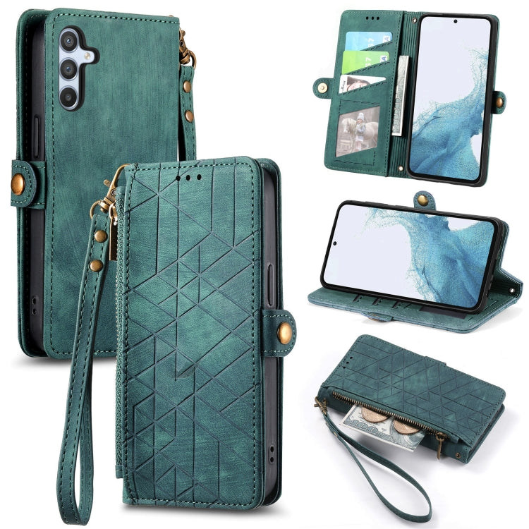 Geometric Zipper Wallet Side Buckle Leather Phone Case, For Samsung Galaxy S26 Edge 5G, For Samsung Galaxy S25 Edge 5G, For Samsung Galaxy A36 5G, For Samsung Galaxy S25 5G