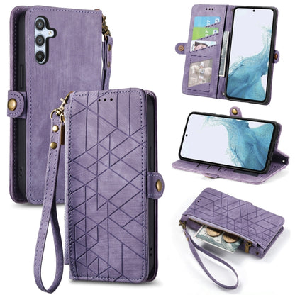 Geometric Zipper Wallet Side Buckle Leather Phone Case, For Samsung Galaxy A56 5G, For Samsung Galaxy A36 5G, For Samsung Galaxy S25 5G, For Samsung Galaxy S25+ 5G