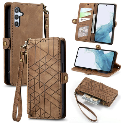 Geometric Zipper Wallet Side Buckle Leather Phone Case, For Samsung Galaxy S26 Edge 5G, For Samsung Galaxy S25 Edge 5G, For Samsung Galaxy A36 5G, For Samsung Galaxy S25 5G