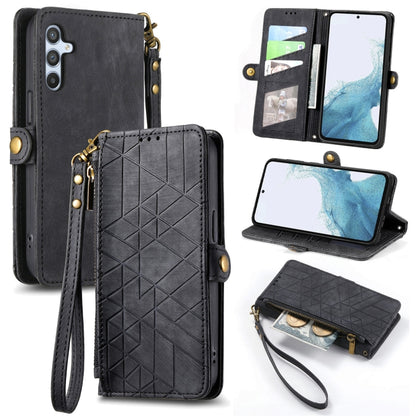 Geometric Zipper Wallet Side Buckle Leather Phone Case, For Samsung Galaxy S26 Edge 5G, For Samsung Galaxy S25 Edge 5G, For Samsung Galaxy A36 5G, For Samsung Galaxy S25 5G