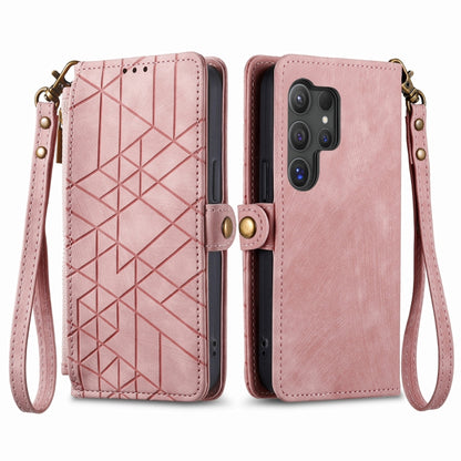 Geometric Zipper Wallet Side Buckle Leather Phone Case, For Samsung Galaxy S25 Ultra 5G, For Samsung Galaxy C55, For Samsung Galaxy M55, For Samsung Galaxy A55 5G