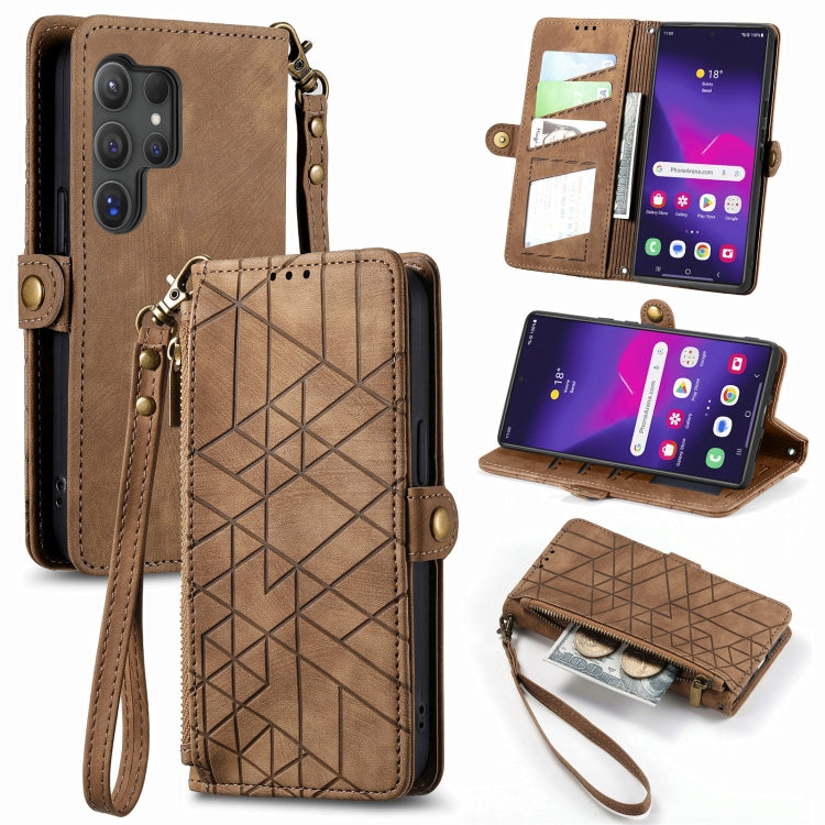 Geometric Zipper Wallet Side Buckle Leather Phone Case, For Samsung Galaxy S25 Ultra 5G, For Samsung Galaxy C55, For Samsung Galaxy M55, For Samsung Galaxy A55 5G