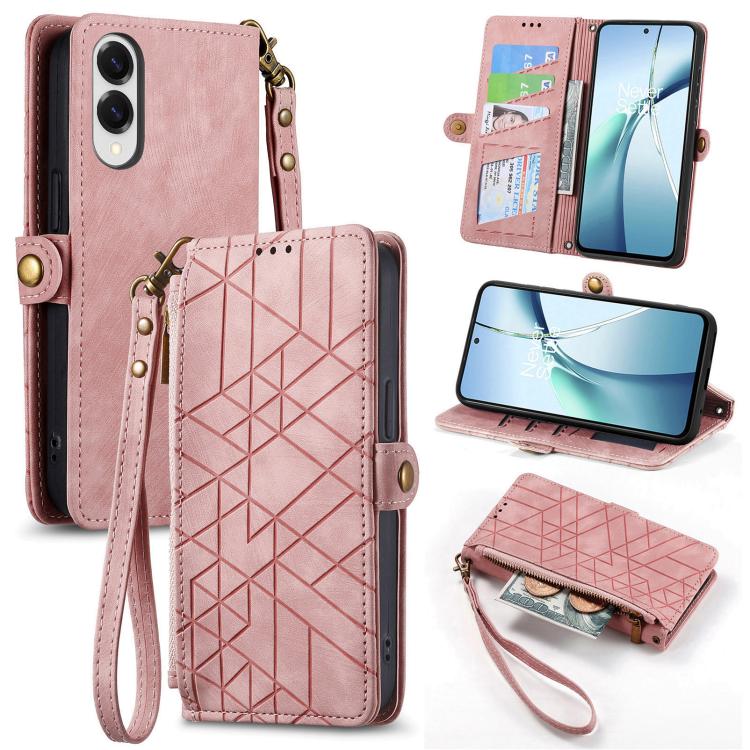 Geometric Zipper Wallet Side Buckle Leather Phone Case, For Samsung Galaxy S26 Edge 5G, For Samsung Galaxy S25 Edge 5G, For Samsung Galaxy A36 5G, For Samsung Galaxy S25 5G