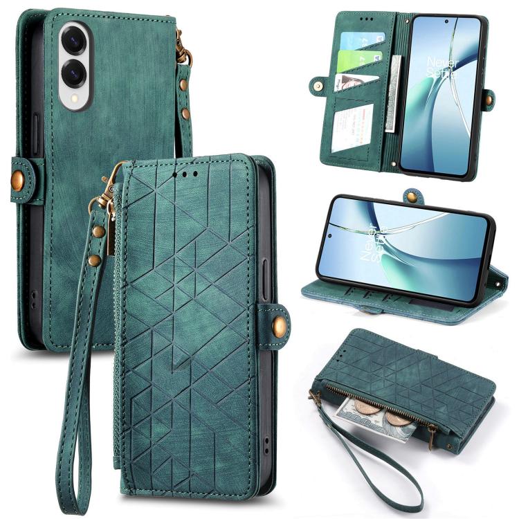 Geometric Zipper Wallet Side Buckle Leather Phone Case, For Samsung Galaxy S26 Edge 5G, For Samsung Galaxy S25 Edge 5G, For Samsung Galaxy A36 5G, For Samsung Galaxy S25 5G