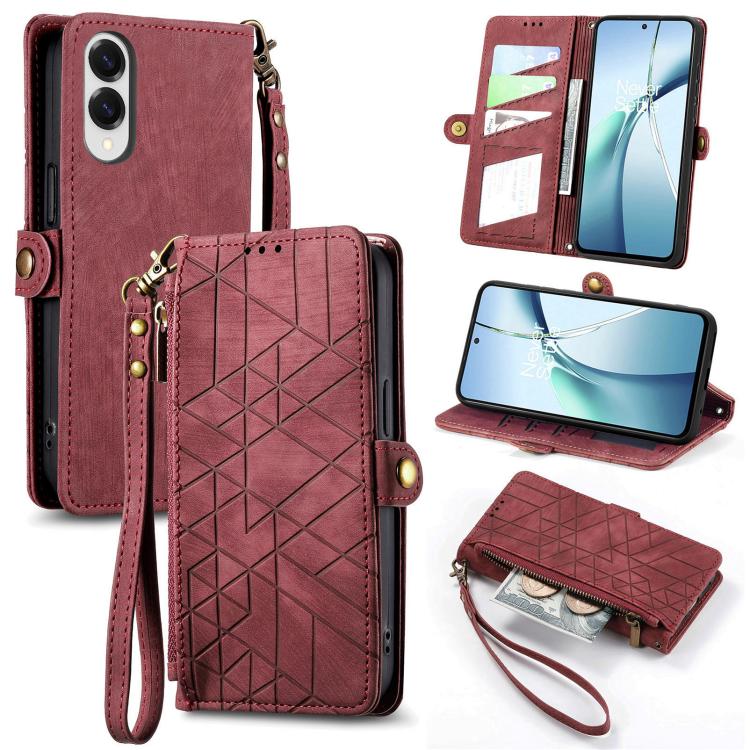 Geometric Zipper Wallet Side Buckle Leather Phone Case, For Samsung Galaxy S26 Edge 5G, For Samsung Galaxy S25 Edge 5G, For Samsung Galaxy A36 5G, For Samsung Galaxy S25 5G