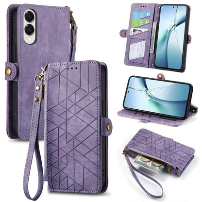 Geometric Zipper Wallet Side Buckle Leather Phone Case, For Samsung Galaxy S26 Edge 5G, For Samsung Galaxy S25 Edge 5G, For Samsung Galaxy A36 5G, For Samsung Galaxy S25 5G