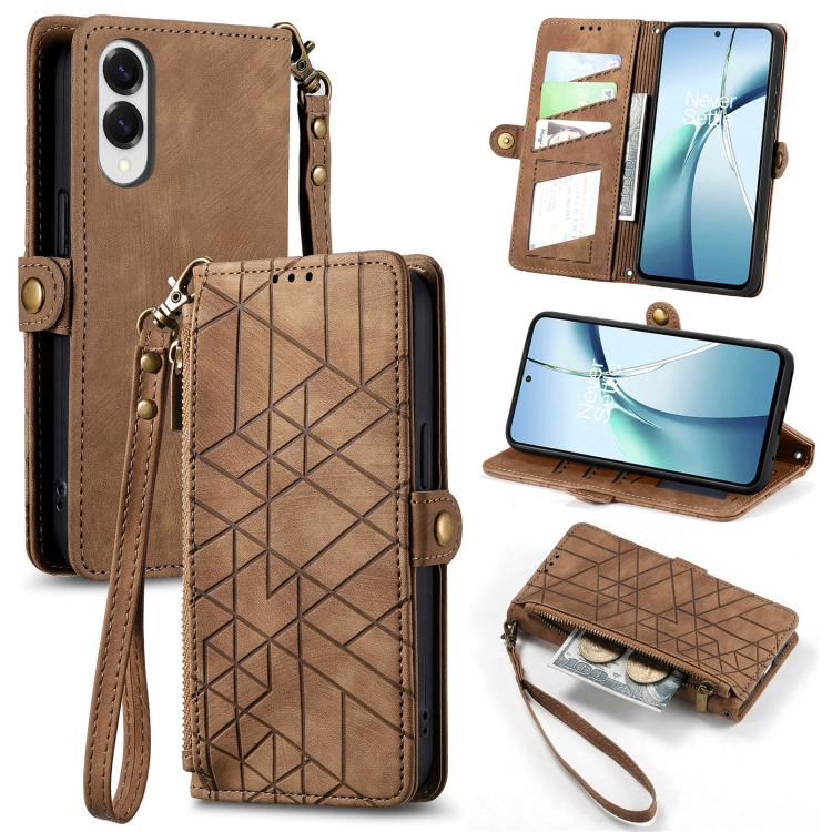Geometric Zipper Wallet Side Buckle Leather Phone Case, For Samsung Galaxy S26 Edge 5G, For Samsung Galaxy S25 Edge 5G, For Samsung Galaxy A36 5G, For Samsung Galaxy S25 5G
