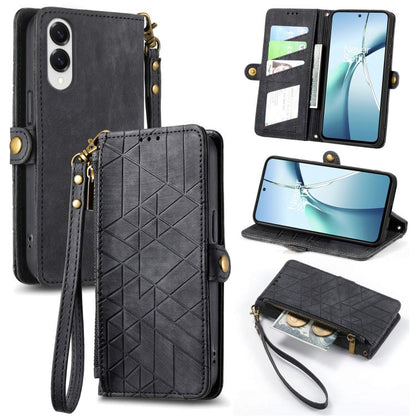 Geometric Zipper Wallet Side Buckle Leather Phone Case, For Samsung Galaxy S26 Edge 5G, For Samsung Galaxy S25 Edge 5G, For Samsung Galaxy A36 5G, For Samsung Galaxy S25 5G