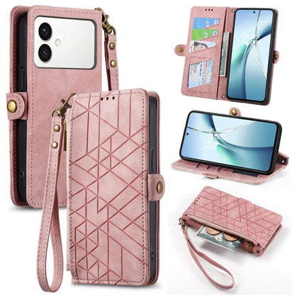 Geometric Zipper Wallet Side Buckle Leather Phone Case, For Samsung Galaxy S26 Edge 5G, For Samsung Galaxy S25 Edge 5G, For Samsung Galaxy A36 5G, For Samsung Galaxy S25 5G