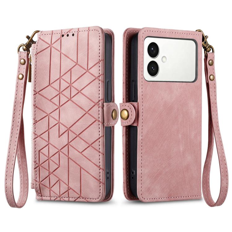 Geometric Zipper Wallet Side Buckle Leather Phone Case, For Samsung Galaxy S26 Edge 5G, For Samsung Galaxy S25 Edge 5G, For Samsung Galaxy A36 5G, For Samsung Galaxy S25 5G
