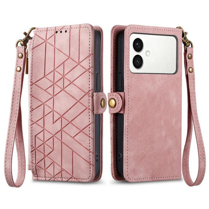 Geometric Zipper Wallet Side Buckle Leather Phone Case, For Samsung Galaxy S26 Edge 5G, For Samsung Galaxy S25 Edge 5G, For Samsung Galaxy A36 5G, For Samsung Galaxy S25 5G