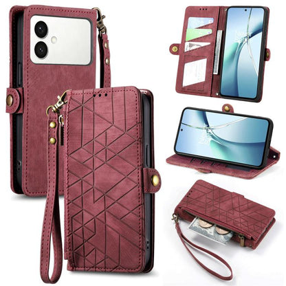 Geometric Zipper Wallet Side Buckle Leather Phone Case, For Samsung Galaxy S26 Edge 5G, For Samsung Galaxy A57 5G, For Samsung Galaxy A37 5G, For Samsung Galaxy S25 Edge 5G