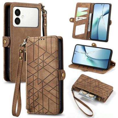 Geometric Zipper Wallet Side Buckle Leather Phone Case, For Samsung Galaxy S26 Edge 5G, For Samsung Galaxy S25 Edge 5G, For Samsung Galaxy A36 5G, For Samsung Galaxy S25 5G