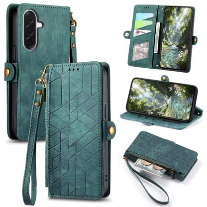Geometric Zipper Wallet Side Buckle Leather Phone Case, For Samsung Galaxy S26 Edge 5G, For Samsung Galaxy A57 5G, For Samsung Galaxy A37 5G, For Samsung Galaxy S25 Edge 5G