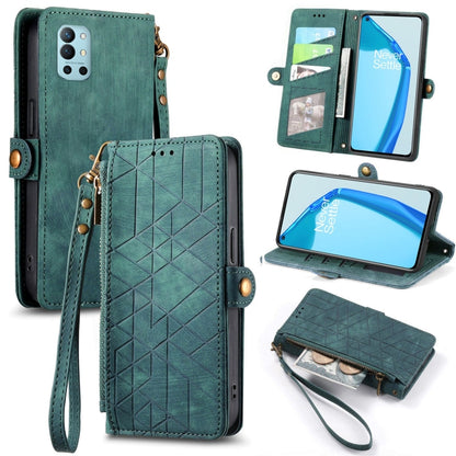 Geometric Zipper Wallet Side Buckle Leather Phone Case, For OnePlus 9RT 5G, For OnePlus Nord N200 5G, For OnePlus 9R, For OnePlus Nord CE 5G