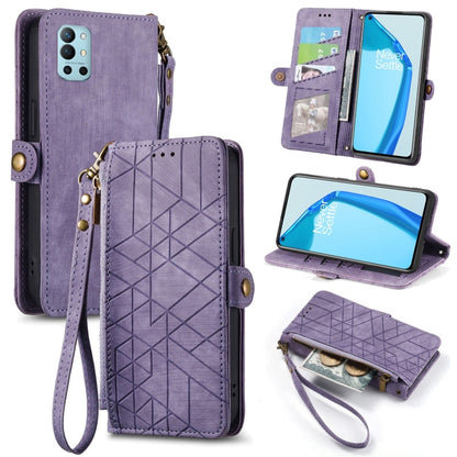 Geometric Zipper Wallet Side Buckle Leather Phone Case, For OnePlus 9RT 5G, For OnePlus Nord N200 5G, For OnePlus 9R, For OnePlus Nord CE 5G