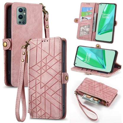 Geometric Zipper Wallet Side Buckle Leather Phone Case, For OnePlus Nord 2 5G, For OnePlus 9 Pro, For OnePlus 9, For OnePlus Nord N100