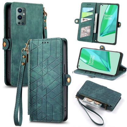 Geometric Zipper Wallet Side Buckle Leather Phone Case, For OnePlus Nord 2 5G, For OnePlus 9 Pro, For OnePlus 9, For OnePlus Nord N100