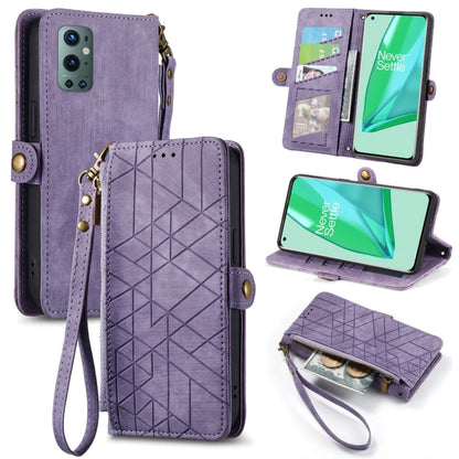 Geometric Zipper Wallet Side Buckle Leather Phone Case, For OnePlus Nord 2 5G, For OnePlus 9 Pro, For OnePlus 9, For OnePlus Nord N100