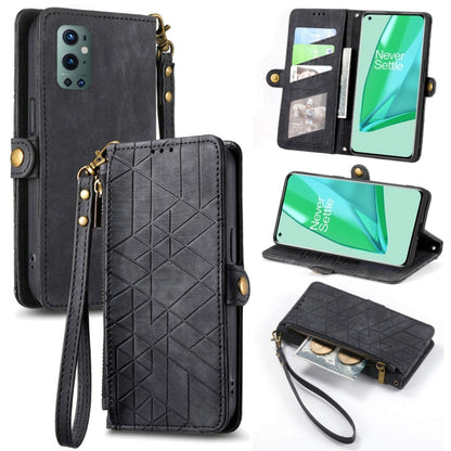 Geometric Zipper Wallet Side Buckle Leather Phone Case, For OnePlus Nord 2 5G, For OnePlus 9 Pro, For OnePlus 9, For OnePlus Nord N100