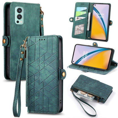 Geometric Zipper Wallet Side Buckle Leather Phone Case, For OnePlus Nord 2 5G, For OnePlus 9 Pro, For OnePlus 9, For OnePlus Nord N100