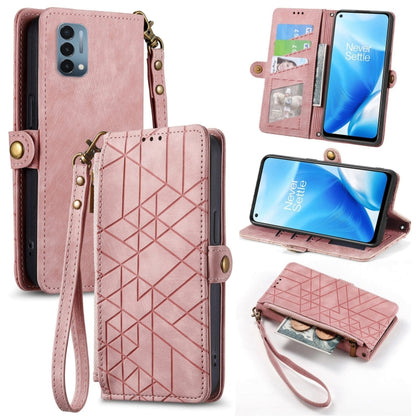 Geometric Zipper Wallet Side Buckle Leather Phone Case, For OnePlus 9RT 5G, For OnePlus Nord N200 5G, For OnePlus 9R, For OnePlus Nord CE 5G